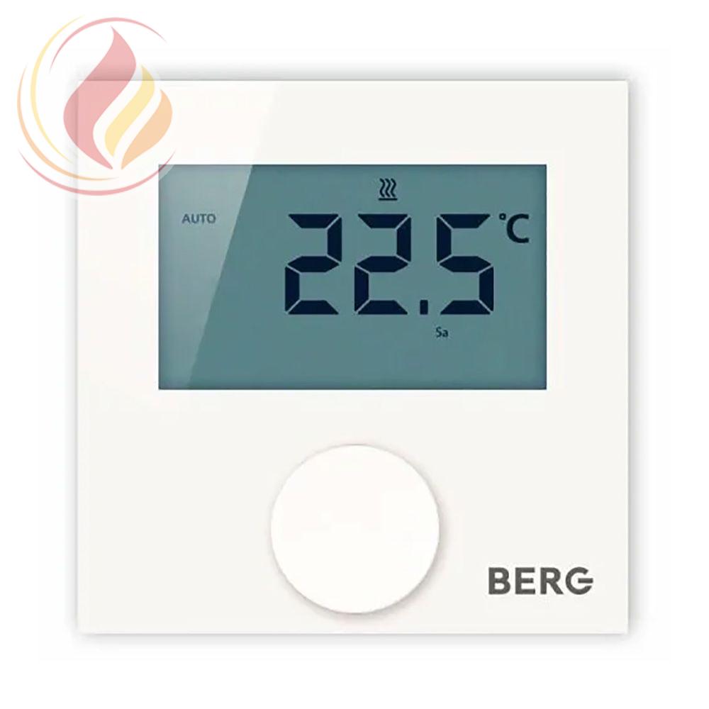 20497 BERG BT30L-230 Термостат электронный комнатный, дисплей с подсветкой, 230В, 2А, +10…+28 °C, ШИМ-регулирование, отопление/охлаждение