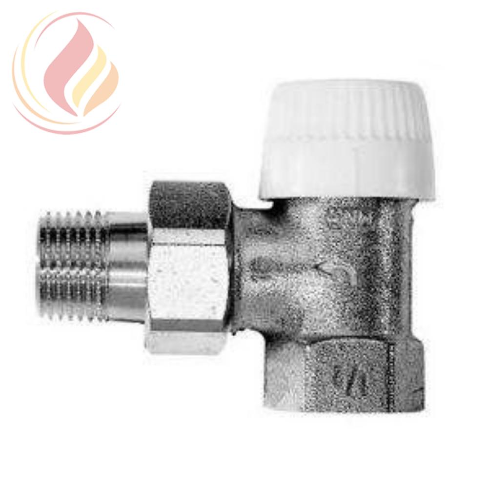 08205 Honeywell V2000EUB15 Клапан термостатический радиаторный угловой, 1/2", Kvs 1.9, Ру 10, 130 С, dPmax=1бар, высокий расход
