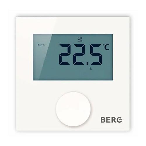 20497 BERG  BT30L-230 Термостат электронный комнатный, дисплей с подсветкой, 230В, 2А, +10…+28 °C, ШИМ-регулирование, отопление/охлаждение